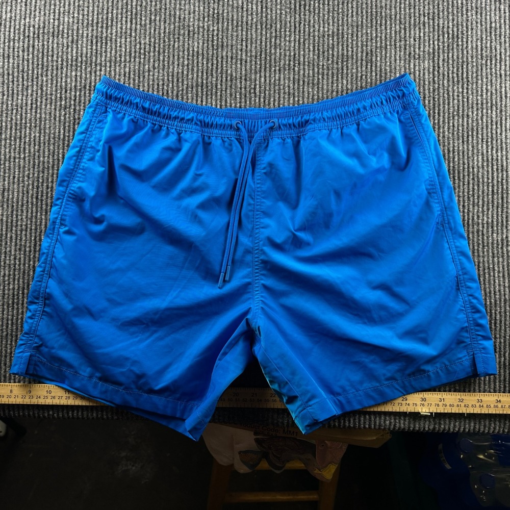 Chubbies Mens Swim Trunks Blue Solid Mesh Lined 5.5 Inch Inseam XL